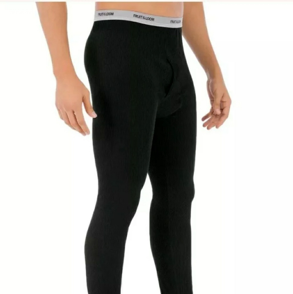 Men's Black Thermal Underwear Bottoms Size XL - Picture 4 of 6